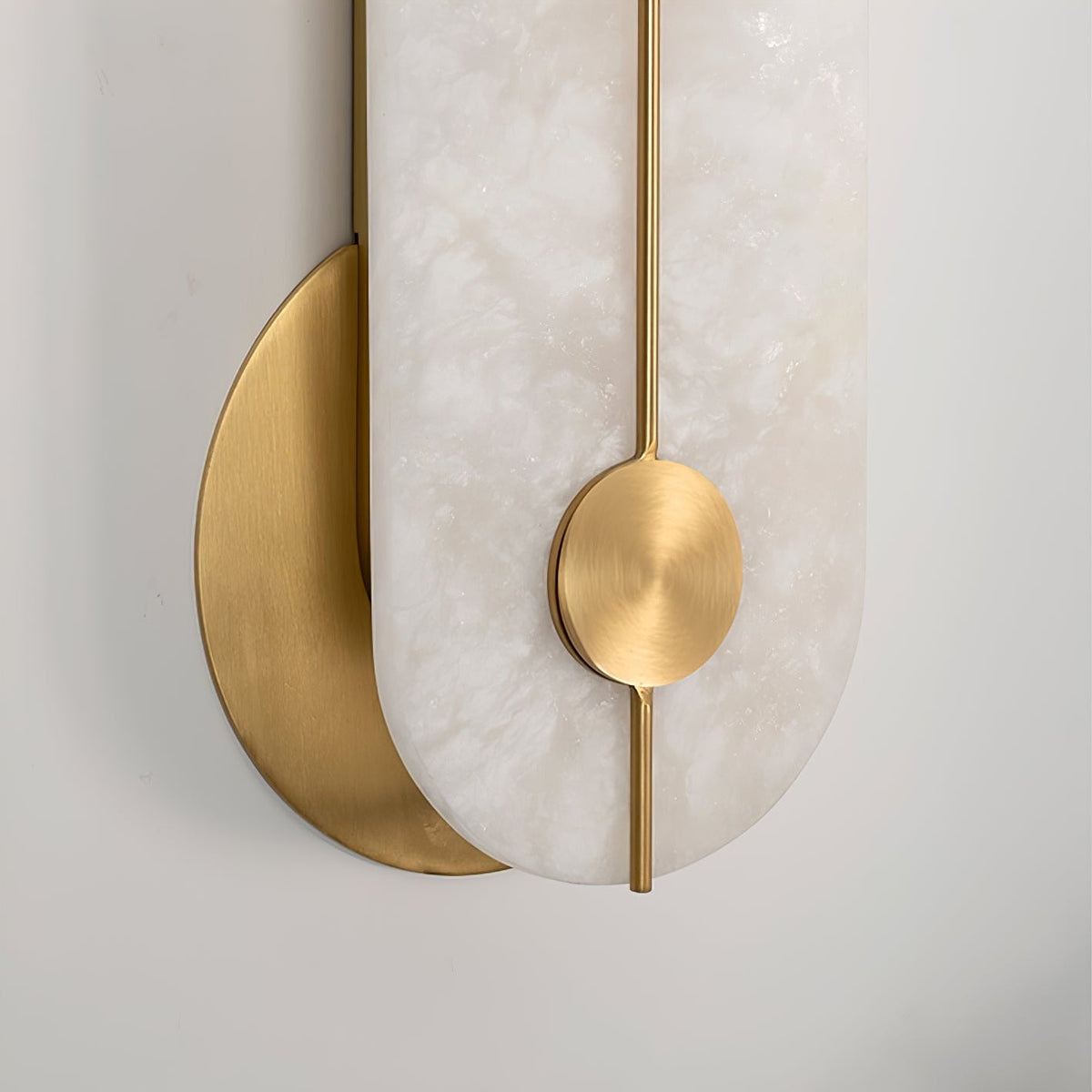 Obvara Alabaster Wall Sconce with Brass Accents