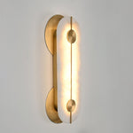 Obvara Alabaster Wall Sconce with Brass Accents