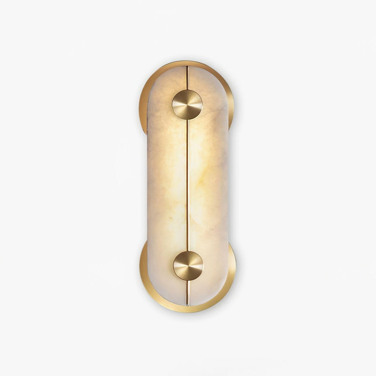 Obvara Alabaster Wall Sconce with Brass Accents