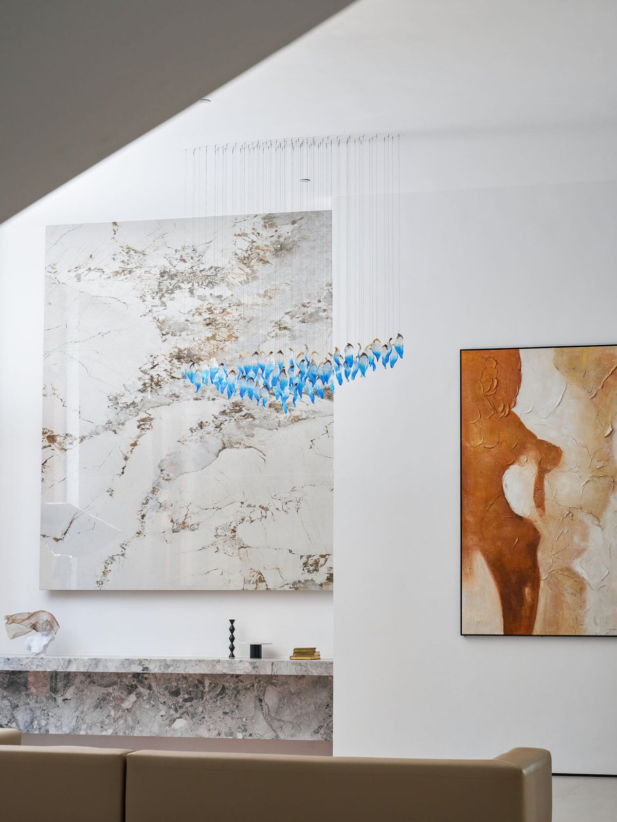 Ocean Drift Hand-Blown Glass Chandelier for Modern Interiors