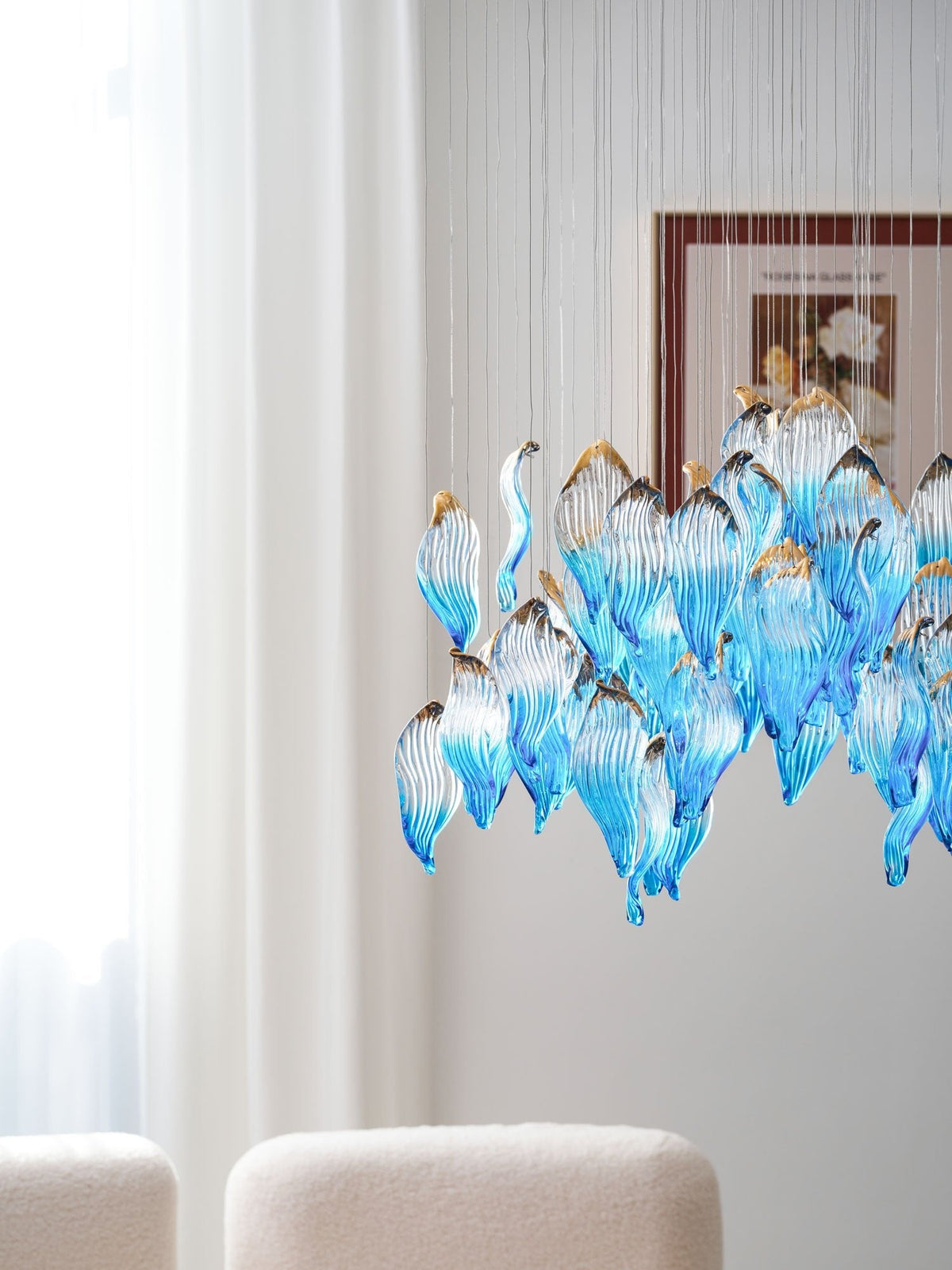 Ocean Drift Hand-Blown Glass Chandelier for Modern Interiors