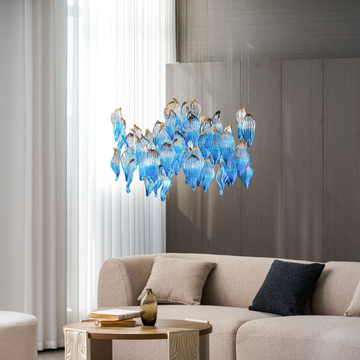 Ocean Drift Hand-Blown Glass Chandelier for Modern Interiors