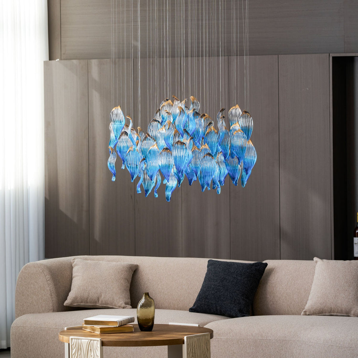 Ocean Drift Hand-Blown Glass Chandelier for Modern Interiors