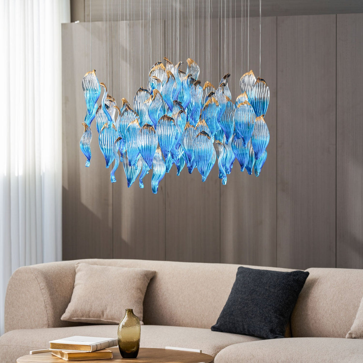 Ocean Drift Hand-Blown Glass Chandelier for Modern Interiors