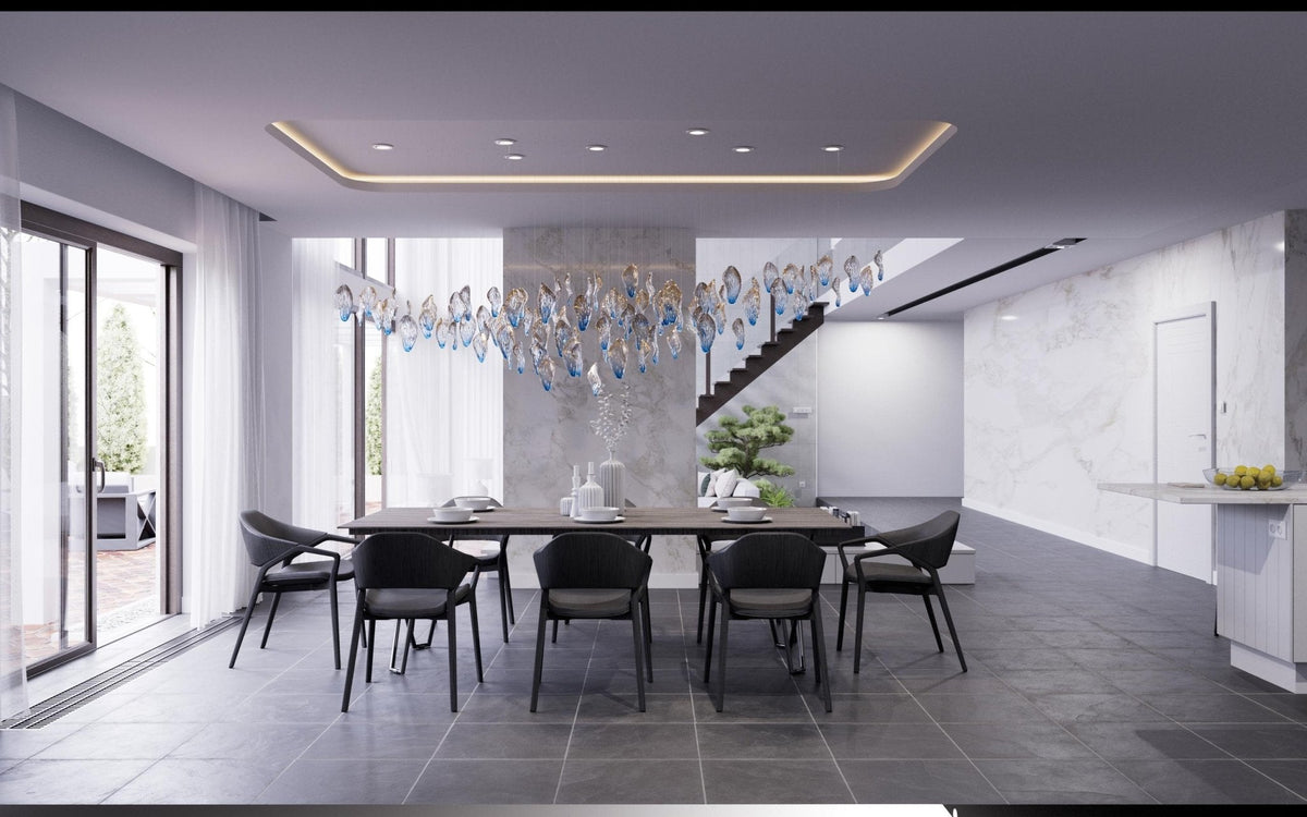 Ocean Drift Hand-Blown Glass Chandelier for Modern Interiors