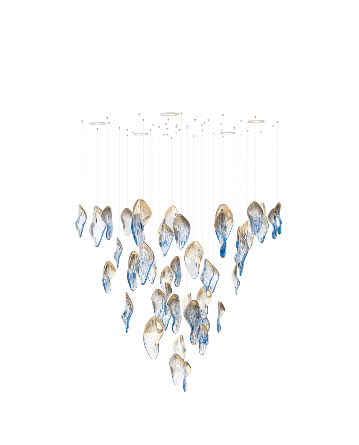 Ocean Drift Hand-Blown Glass Chandelier for Modern Interiors