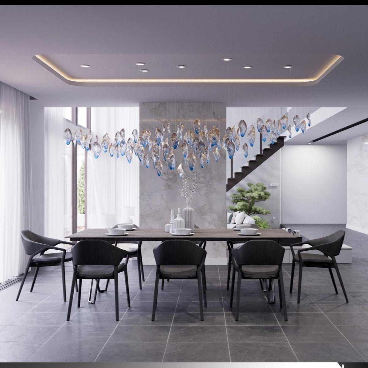 Ocean Drift Hand-Blown Glass Chandelier for Modern Interiors