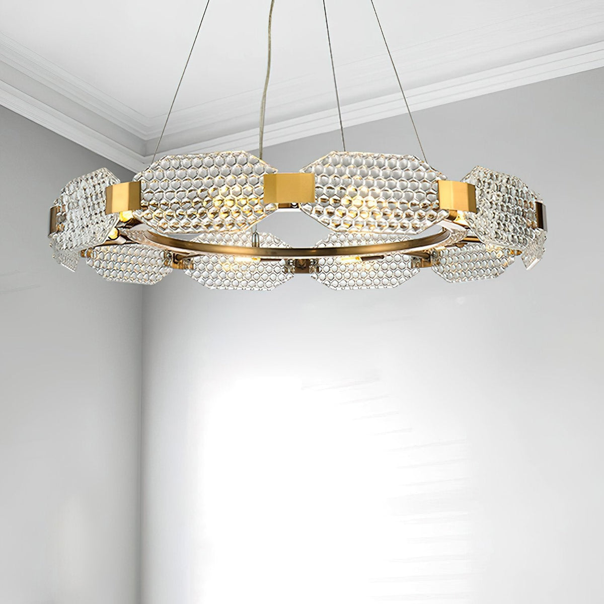 Octagonal Glass Chandelier