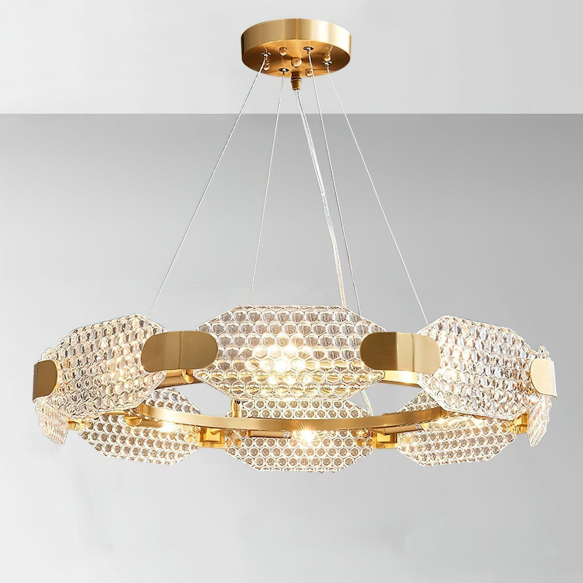 Octagonal Glass Chandelier