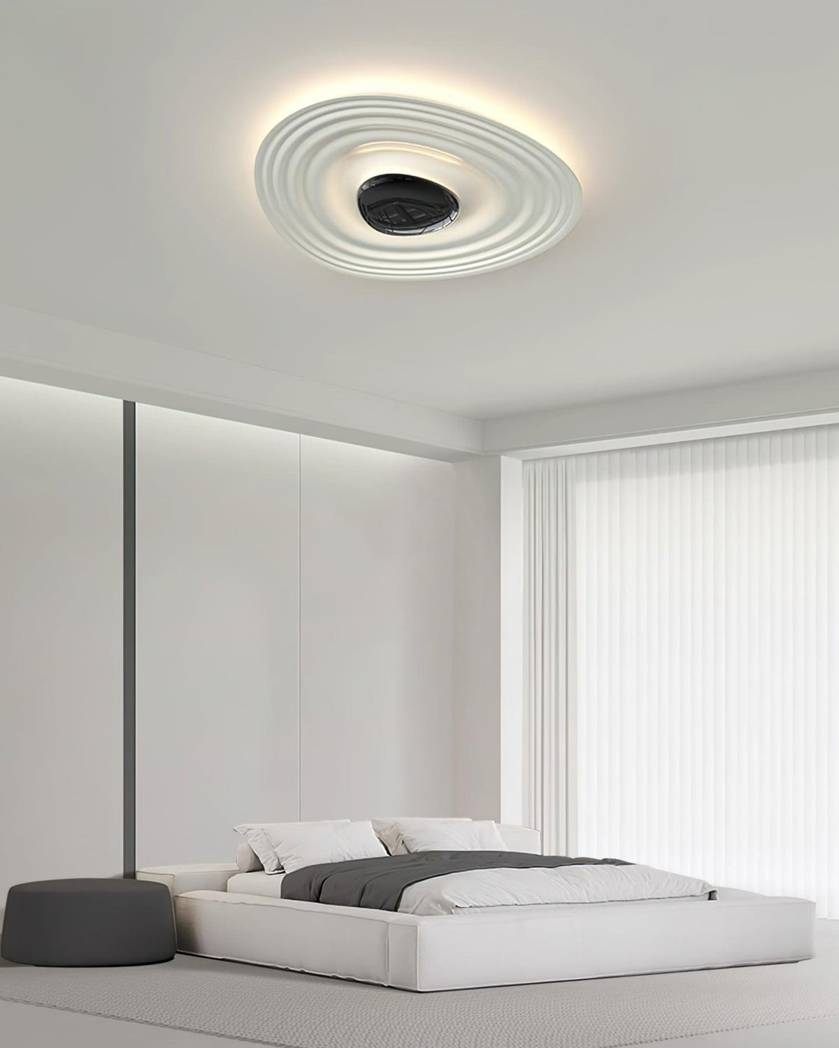 Odeon Modern LED Ceiling Light in Black and White for Living Spaces