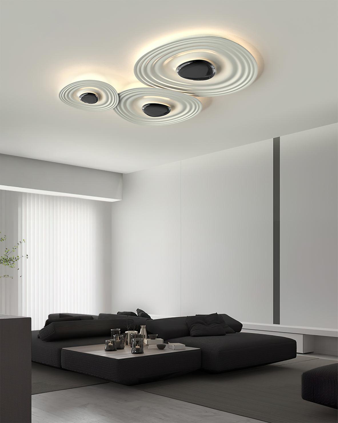 Odeon Modern LED Ceiling Light in Black and White for Living Spaces