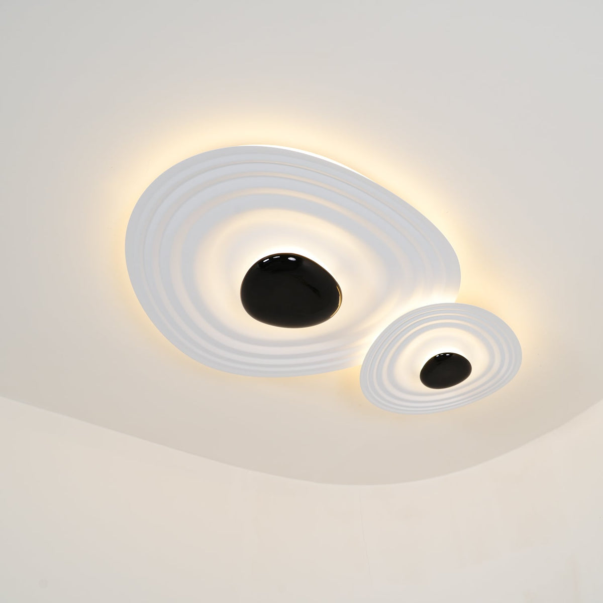 Odeon Modern LED Ceiling Light in Black and White for Living Spaces