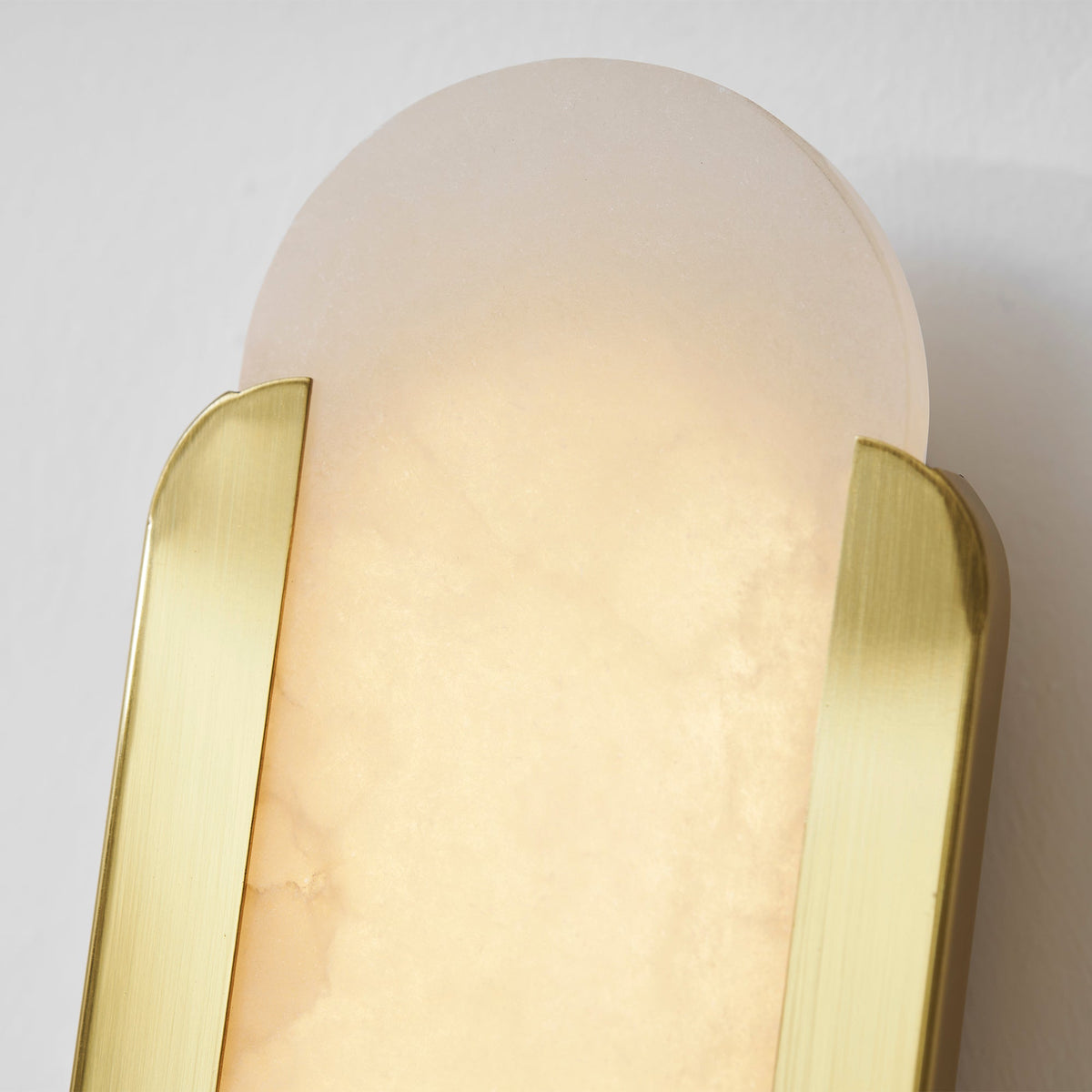 Odin Alabaster Wall Sconce in Brushed Brass | Modern Wall Lighting