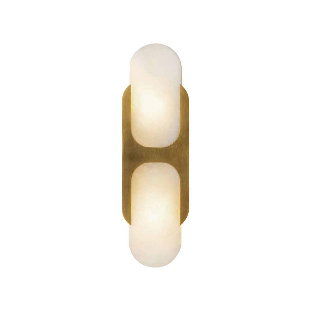Odin Alabaster Wall Sconce in Brushed Brass | Modern Wall Lighting