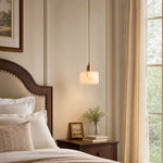 Odyssey Alabaster Pendant Light – Natural Stone & Brass Modern Hanging Lamp