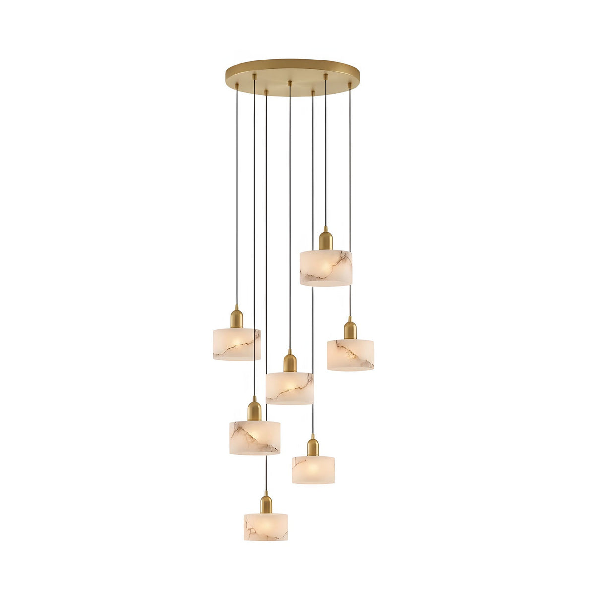 Odyssey Alabaster Pendant Light – Natural Stone & Brass Modern Hanging Lamp