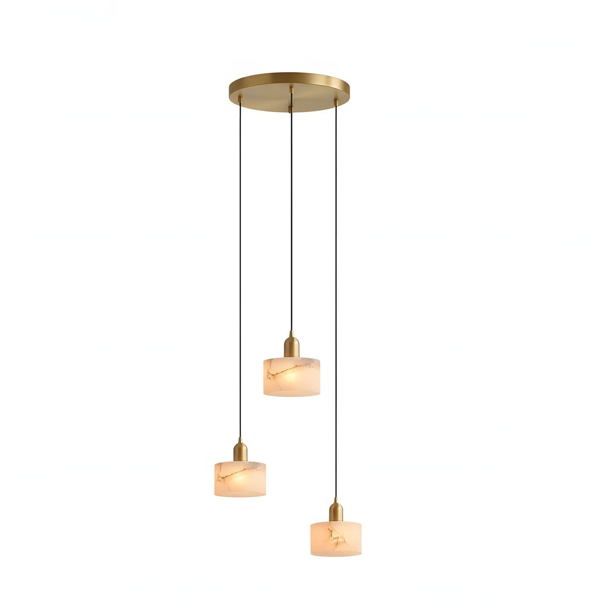 Odyssey Alabaster Pendant Light – Natural Stone & Brass Modern Hanging Lamp