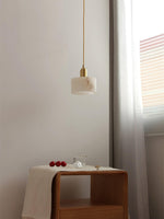 Odyssey Alabaster Pendant Light – Natural Stone & Brass Modern Hanging Lamp