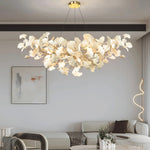 Modern Minimalist Ceramic Ginkgo Leaf Art Chandelier