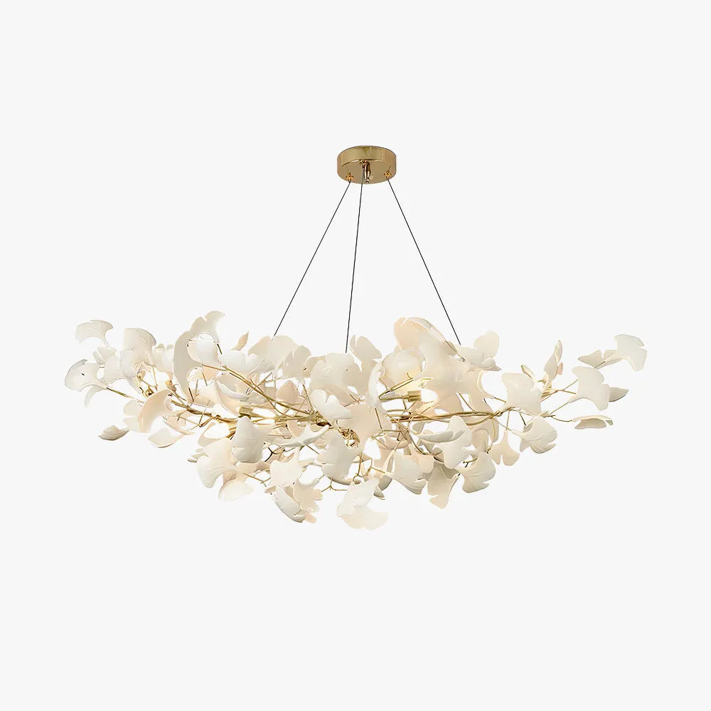 Modern Minimalist Ceramic Ginkgo Leaf Art Chandelier