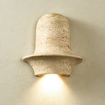 Olyndra Travertine Wall Sconce | Sculptural Stone Lighting for Modern Interiors