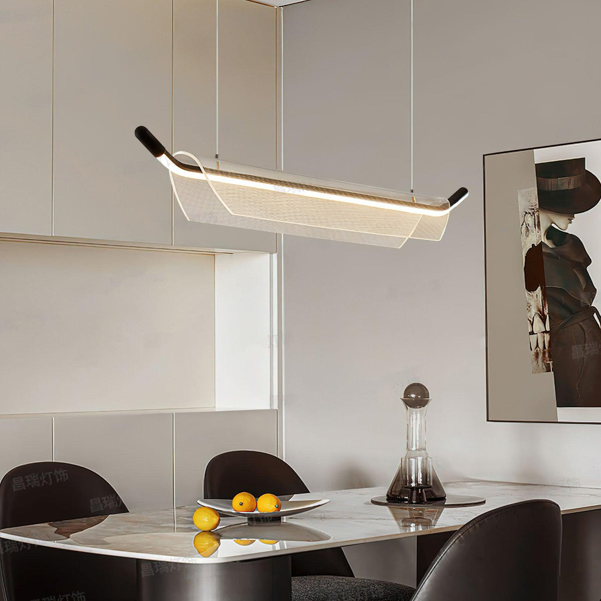 One Word Acrylic Pendant Light