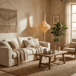Onion Handwoven Rattan Floor Lamp – Sculptural Natural Fiber Lighting for Living Room & Bedroom