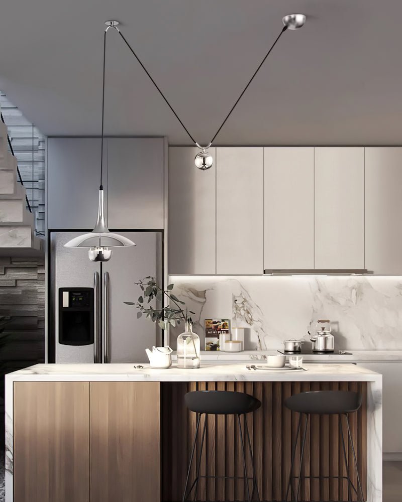 Onos Pendant Light – Adjustable Modern Brass & Chrome Ceiling Lamp