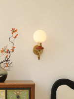 Onyx Plug-in Wall Sconce with Green Glass Shade in Gold Finish