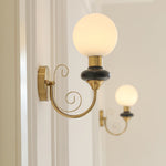 Onyx Plug-in Wall Sconce with Green Glass Shade in Gold Finish