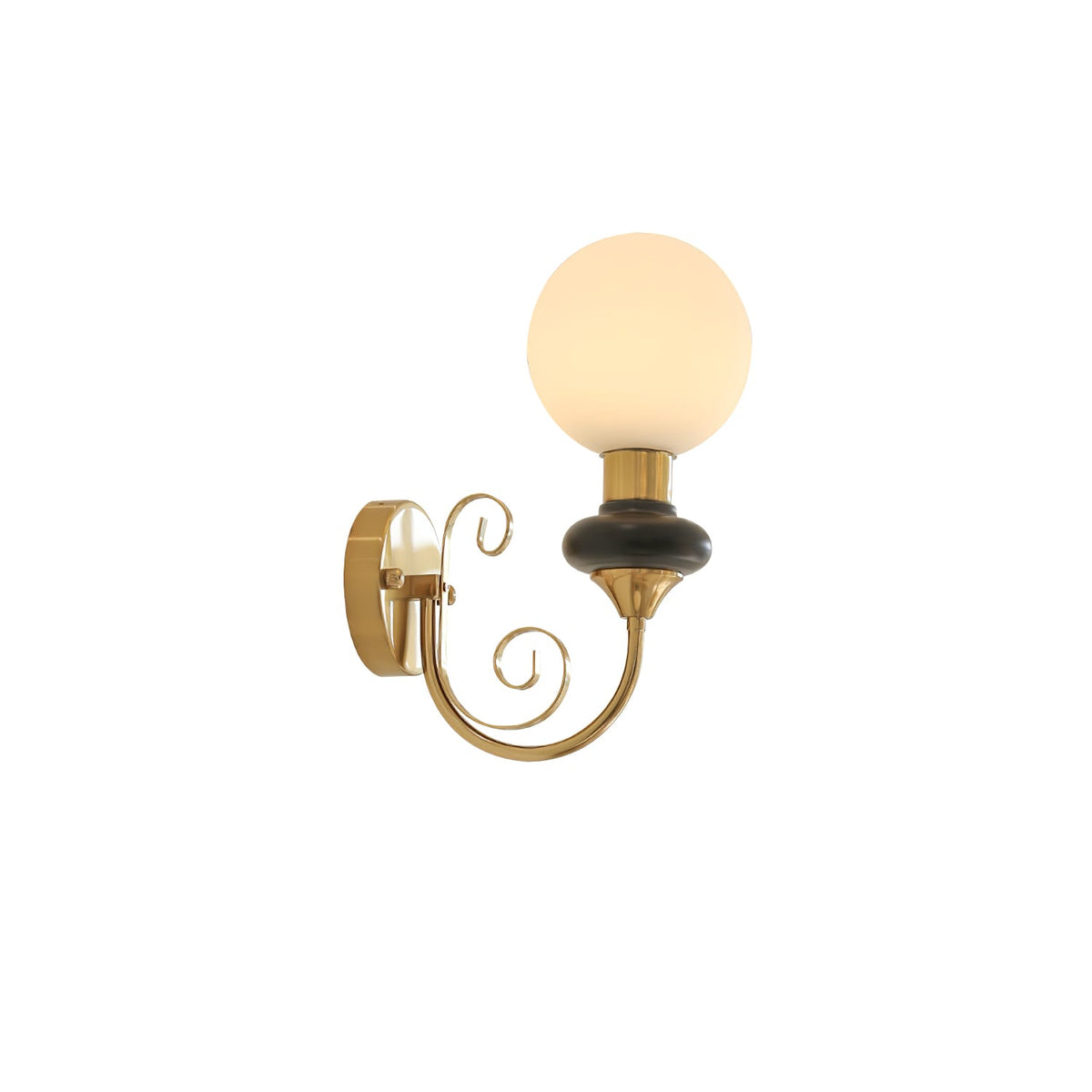 Onyx Plug-in Wall Sconce with Green Glass Shade in Gold Finish