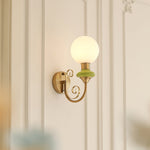 Onyx Plug-in Wall Sconce with Green Glass Shade in Gold Finish