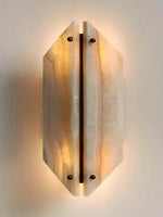 Onyxa Crest Alabaster Wall Sconce – Modern LED Wall Light for Bedroom & Living Room