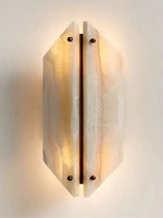 Onyxa Crest Alabaster Wall Sconce – Modern LED Wall Light for Bedroom & Living Room