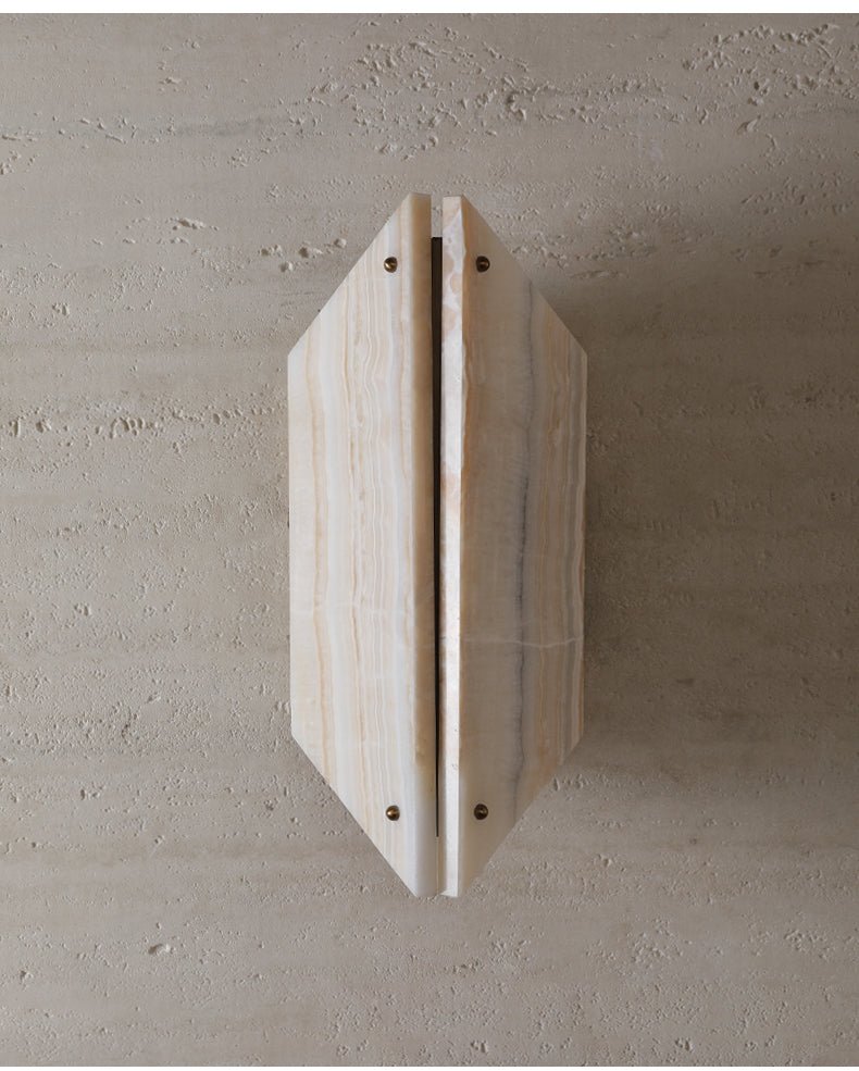 Onyxa Crest Alabaster Wall Sconce – Modern LED Wall Light for Bedroom & Living Room