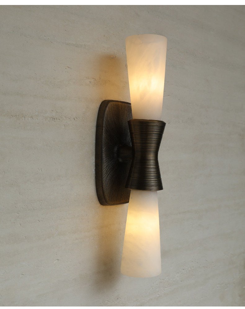 Opal Alabaster Twist Wall Sconce in Bronze Finish
