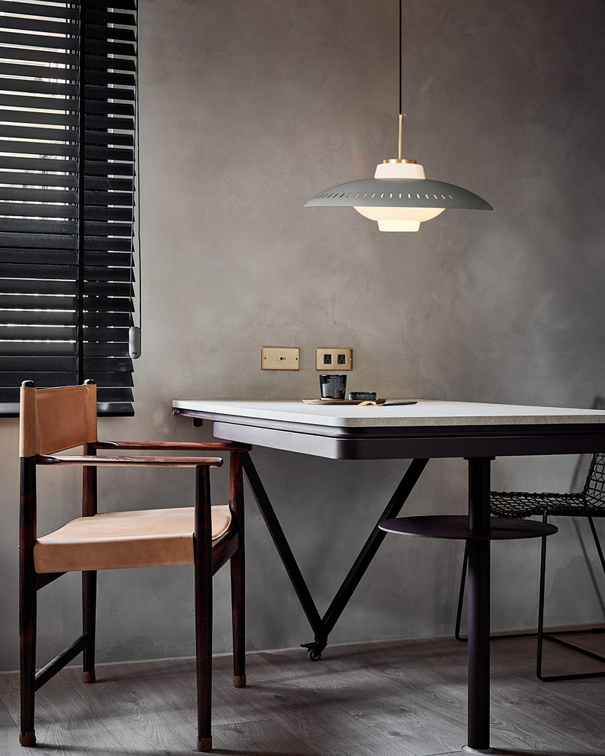 Opal Shade Pendant Light – Modern Glass & Metal Hanging Lamp for Dining Room