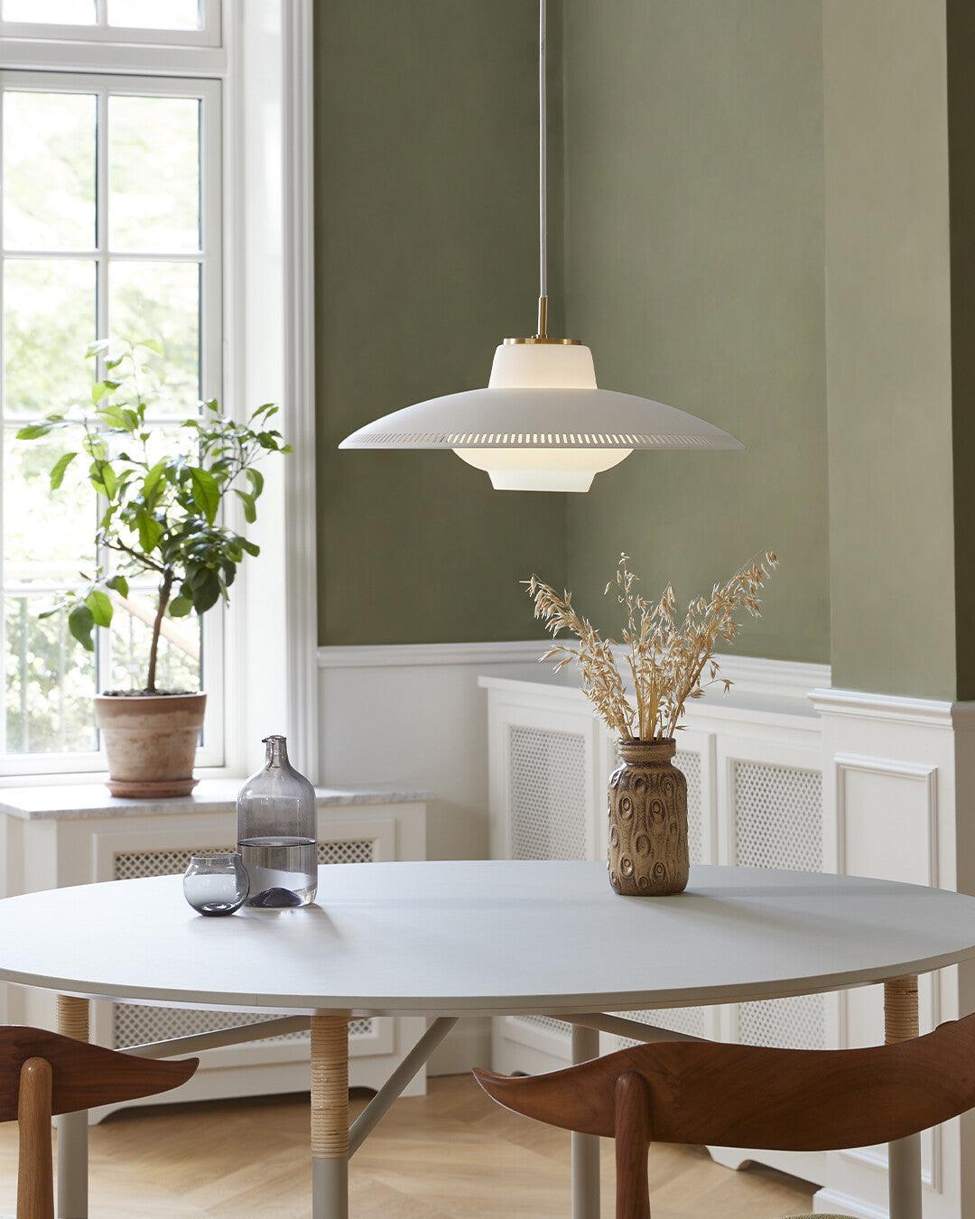 Opal Shade Pendant Light – Modern Glass & Metal Hanging Lamp for Dining Room