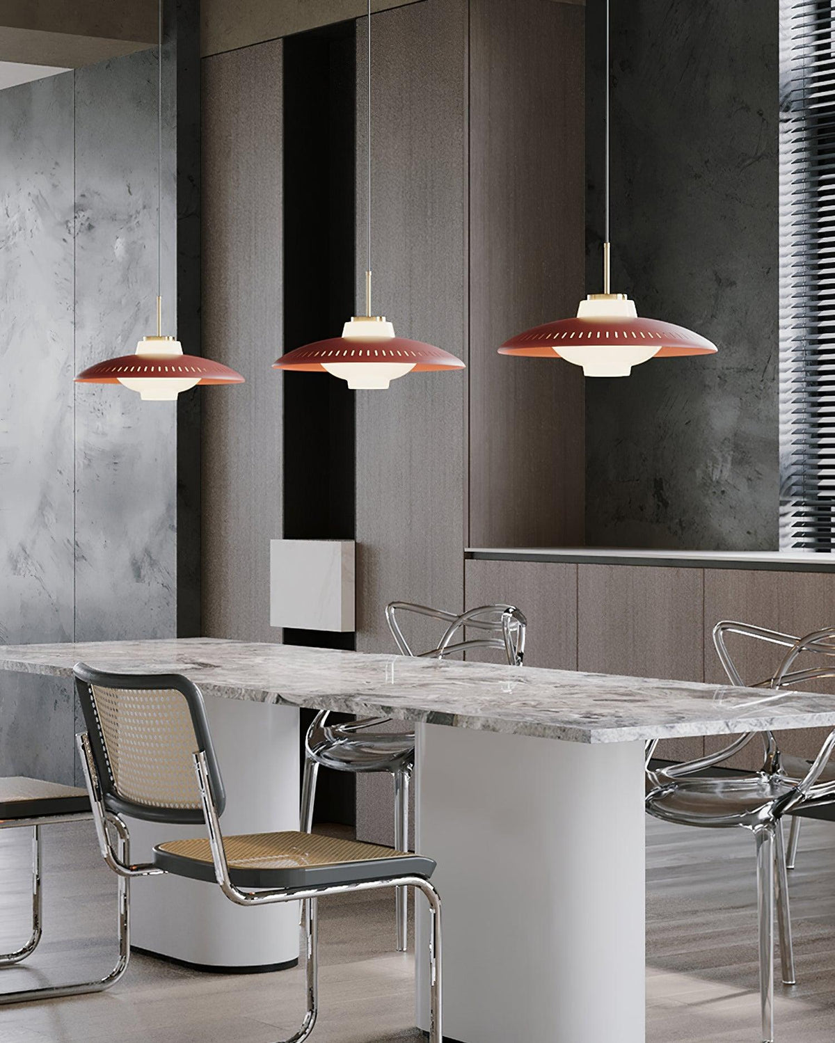 Opal Shade Pendant Light – Modern Glass & Metal Hanging Lamp for Dining Room