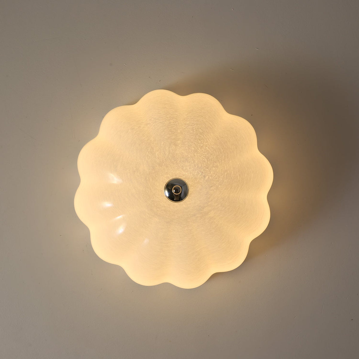 Opal Shell Flush Mount Ceiling Light, Modern Glass LED Ceiling Lamp for Living Room and Bedroom