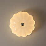 Opal Shell Flush Mount Ceiling Light, Modern Glass LED Ceiling Lamp for Living Room and Bedroom