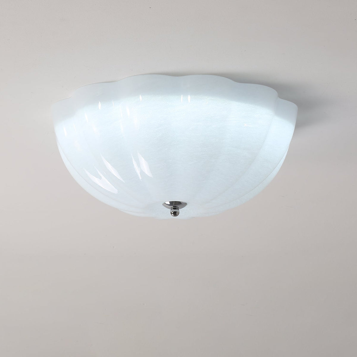 Opal Shell Flush Mount Ceiling Light, Modern Glass LED Ceiling Lamp for Living Room and Bedroom