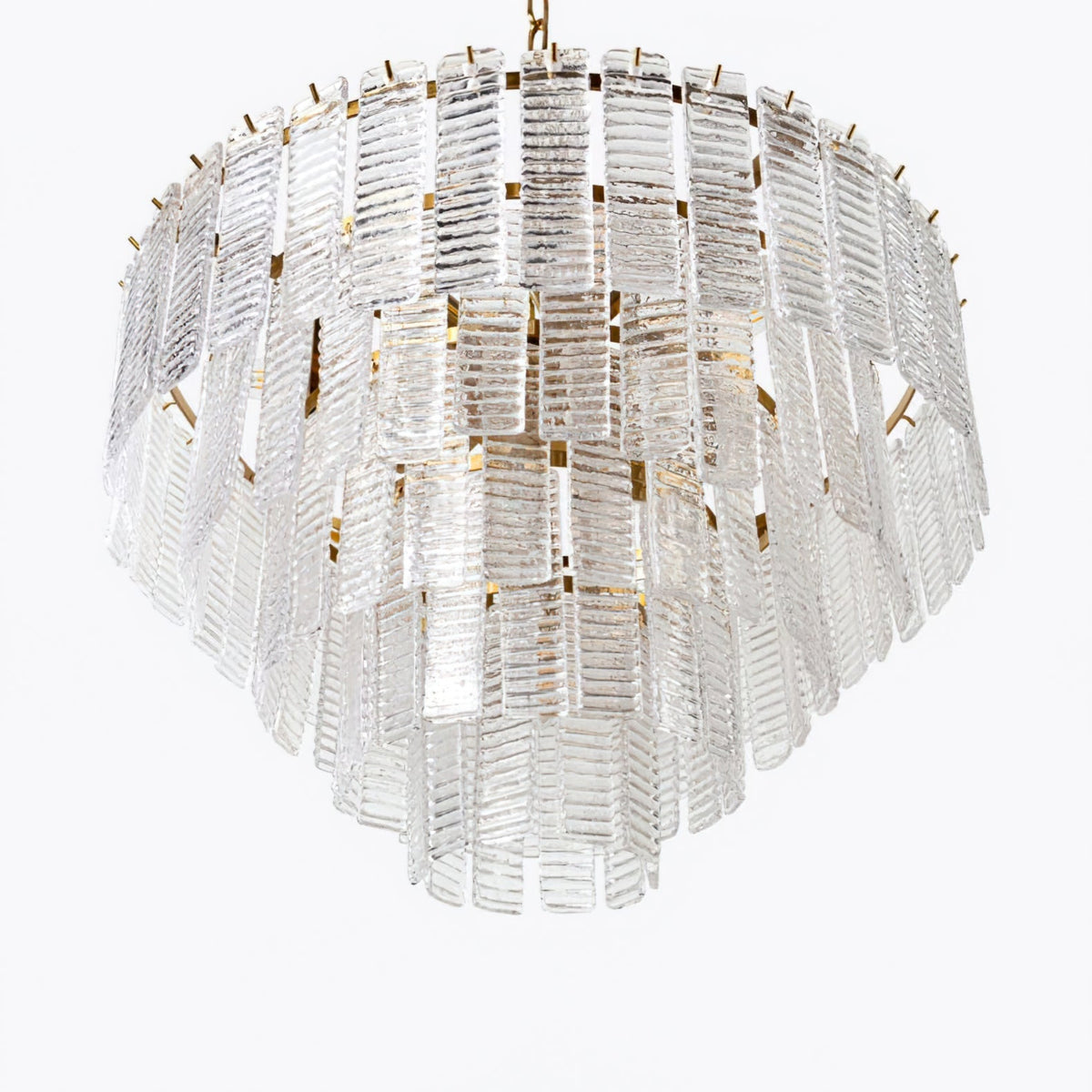 Opalora Pink Glass Chandelier | Murano-Style Gold Accent Lighting