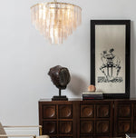 Opalora Pink Glass Chandelier | Murano-Style Gold Accent Lighting