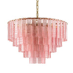 Opalora Pink Glass Chandelier | Murano-Style Gold Accent Lighting