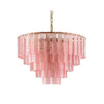 Opalora Pink Glass Chandelier | Murano-Style Gold Accent Lighting