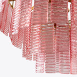Opalora Pink Glass Chandelier | Murano-Style Gold Accent Lighting