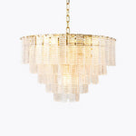 Opalora Pink Glass Chandelier | Murano-Style Gold Accent Lighting