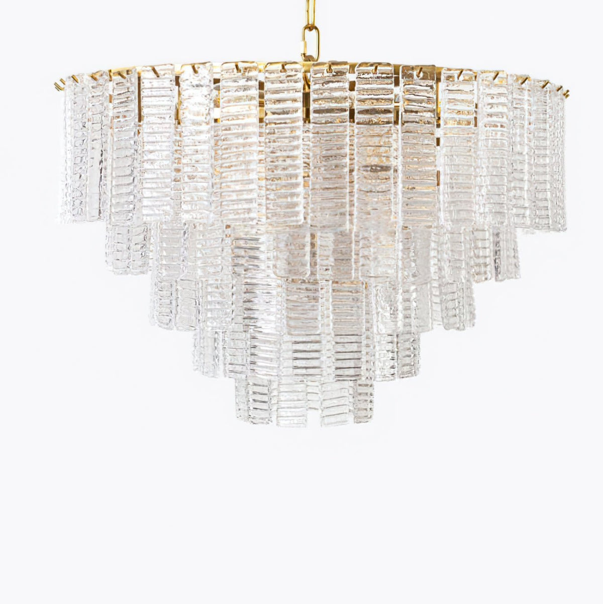 Opalora Pink Glass Chandelier | Murano-Style Gold Accent Lighting