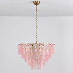 Opalora Pink Glass Chandelier | Murano-Style Gold Accent Lighting